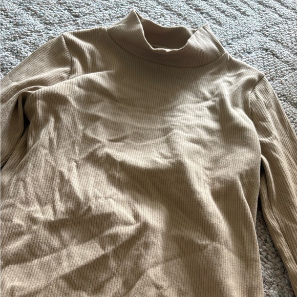Abercrombie & Fitch Beige Ribbed Knit Turtleneck - Picture 3 of 3